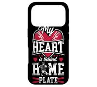 Baseball Fan Catcher Vintage My Heart Is Behind Home Plate Case for iPhone 17 Pro