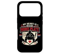 Baseball Fan Catcher Vintage My Heart Is Behind Home Plate Case for iPhone 17 Pro