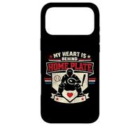 Baseball Fan Catcher Vintage My Heart Is Behind Home Plate Case for iPhone 17 Pro Max