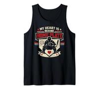 Baseball Fan Catcher Vintage My Heart is Behind Home Plate Tank Top