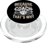 Baseball Fan Coach Vintage Because I'm The Coach That's Why PopSockets PopGrip for MagSafe