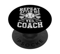 Baseball Fan Coach Vintage Repeat After Me Yes, Coach PopSockets Adhesive PopGrip