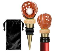 Baseball Fan Gift for Men, 2-in-1 Baseball Glove Wine Stoppers, Bottle Stopper with Bronze Cone, Removable Wine Stopper with Gift Bag, Gift for Sports Fans, Baseball Lovers