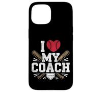 Baseball Fan Heart Vintage I Love My Coach Case for iPhone 15