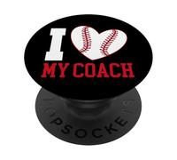 Baseball Fan Heart Vintage I Love My Coach PopSockets Adhesive PopGrip