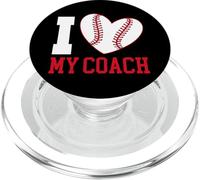 Baseball Fan Heart Vintage I Love My Coach PopSockets PopGrip for MagSafe