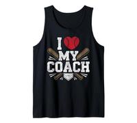 Baseball Fan Heart Vintage I Love My Coach Tank Top