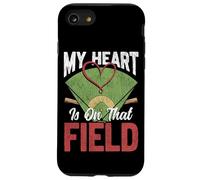 Baseball Fan Mom Mother Girlfriend Son Vintage My Heart Is Case for iPhone SE (2020) / 7/8