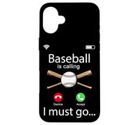 Baseball Fan Phone Display Baseball Is Calling I Must Go Case for iPhone 16 Plus