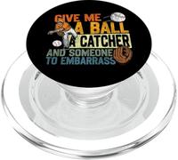 Baseball Fan Pitcher Retro Vintage Give Me A Ball A Catcher PopSockets PopGrip for MagSafe