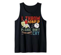 Baseball Fan Pitcher Retro Vintage I Throw Hard Please Don't Tank Top
