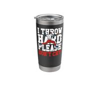 Baseball Fan Pitcher Vintage I Throw Hard Please Don't Cry Stainless Steel Insulated Tumbler