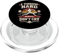 Baseball Fan Pitcher Vintage Retro I Throw Hard Please Don't PopSockets PopGrip for MagSafe