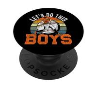 Baseball Fan Retro Vintage Batter Let's Do This Boys PopSockets Adhesive PopGrip