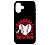 Baseball Fan Valentines Day Heart Baseball Is My Valentine Case for iPhone 16