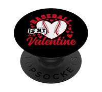 Baseball Fan Valentines Day Heart Baseball Is My Valentine PopSockets Adhesive PopGrip
