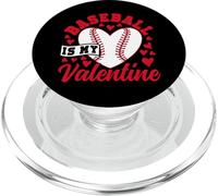 Baseball Fan Valentines Day Heart Baseball Is My Valentine PopSockets PopGrip for MagSafe