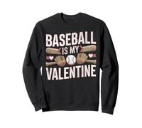 Baseball Fan Valentines Day Heart Vintage Baseball Is My Sweatshirt
