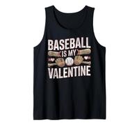 Baseball Fan Valentines Day Heart Vintage Baseball is My Tank Top