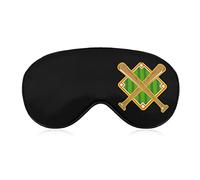 Baseball Field Bat Sleeping Mask with Adjustable Strap Soft Eye Cover Blackout Blindfold for Travel Relax Nap