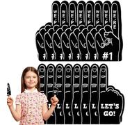Baseball Foam Fingers | Universal Size 16 Piece Foam Fingers - Sports Noise Makers Cheer Up Pom Poms with the words "We Are Number 1" for Sports Parties