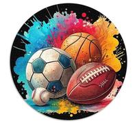 Baseball, Football, Basketball, And Soccer Ball 1000 Piece Jigsaw Puzzle for Women, Men Sports-Themed Colourful Jigsaws Educational Games Creativity & Gift Giving 1000pcs (67.5x67.5cm)