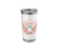 Baseball Game Day Fan Lover Player Coach Spectator Womens Stainless Steel Insulated Tumbler