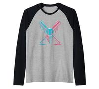 Baseball Gender Reveal Bats Pink Blue Baby Expecting Player Raglan Baseball Tee