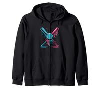 Baseball Gender Reveal Bats Pink Blue Baby Expecting Player Zip Hoodie