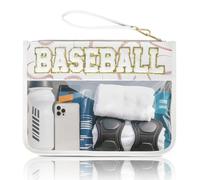 Baseball Gift Bags Baseballs Treat Bags Team Gifts Clear Chenille Letter Zipper Pouch Accessories Stuff Sport Portable Travel Case, Baseball, M, Sports