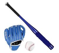Baseball Glove Aluminum Alloy Baseball Bat & Glove Set - Training Equipment for Kids and Adults(Blue Set)