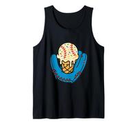 Baseball Glove Catching Waffle Cone Vanilla Scoop Sundae Tank Top
