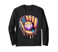 Baseball Glove Ice Cream Drip Toddler Boy Long Sleeve T-Shirt