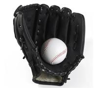 Baseball Glove Leather Baseball Glove for Adult Training - Thickened Cushioning Design for Infield & Pitcher Use(Black 10.5-inch)