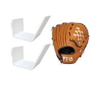 Baseball Glove Wall Mount Display Rack, Heavy-Duty Plastic, 2 Pack, Space-Saving Storage, Form-Preserving Design for Baseball Softball Equipmen,White/Black