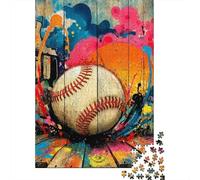 Baseball Graffiti 1000 Piece Jigsaw Puzzle Puzzle Game for Family Paper Puzzle for Adults Colorful Art Stress Relief Gift for Home 52x38cm/1000pcs