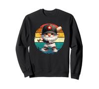 Baseball Grandpa Gnome On A Retro Sunset For Baseball Dad Sweatshirt