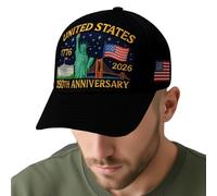 Baseball Hat,America 250Th Commemorative Trucker Hat | Adjustable Printed Headwear 1776-2026 Fashion for Women Men Teens Friends Adults Seniors Family Black