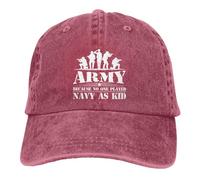 Baseball Hat Army Because No One Played Navy As Kid Sun Visor Hat Print Outdoor Hats Sports Trucker Hats, for Outdoor, Cycling, Hunting, 55-59cm