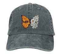 Baseball Hat Cotton Adjustable Dad Cap Unisex Adult Vintage Trucker Hats for Women Men Outdoor Sport, Butterfly Daisies, One size