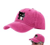 Baseball Hat for Men, Adjustable Mountain Baseball Cap, Trucker Cap with Cartoon Animal Design, Vintage Headwear for Youth Boys Girls Women Running Hiking Golf Hot Pink