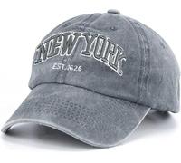 Baseball Hat New-York Distressed-Adjustable-Strapback - Washed Twill Dad Hat Unisex