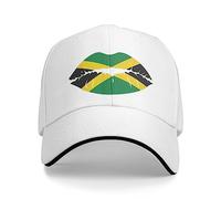 Baseball Hats Unisex Jamaican Flag Lip Trucker Cap Ladies Sandwich Baseball Cap Adjustable Baseball Hat, for Camping, Travel, Outdoor