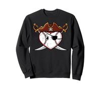 Baseball Heart Pirate Hat Crossed Swords Men Boys Kids Youth Sweatshirt
