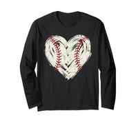 Baseball Heart Stitch Love Softball Mom Long Sleeve T-Shirt