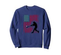 Baseball Hit US Sports Patriot Flag Stars Stripes Team Sweatshirt