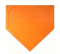 Baseball Home Plate Rubber Portable Mat for Yard Practice Training 41.5x20cm Lightweight Flexible 1 Piece (Orange)