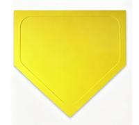 Baseball Home Plate Rubber Portable Mat for Yard Practice Training 41.5x20cm Lightweight Flexible 1 Piece (Yellow)