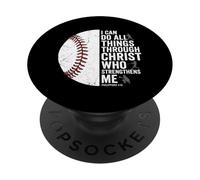 Baseball I Can Do All Things Through Christ PopSockets Adhesive PopGrip