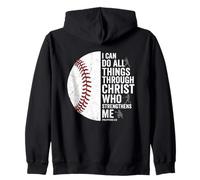 Baseball I Can Do All Things Through Christ Zip Hoodie